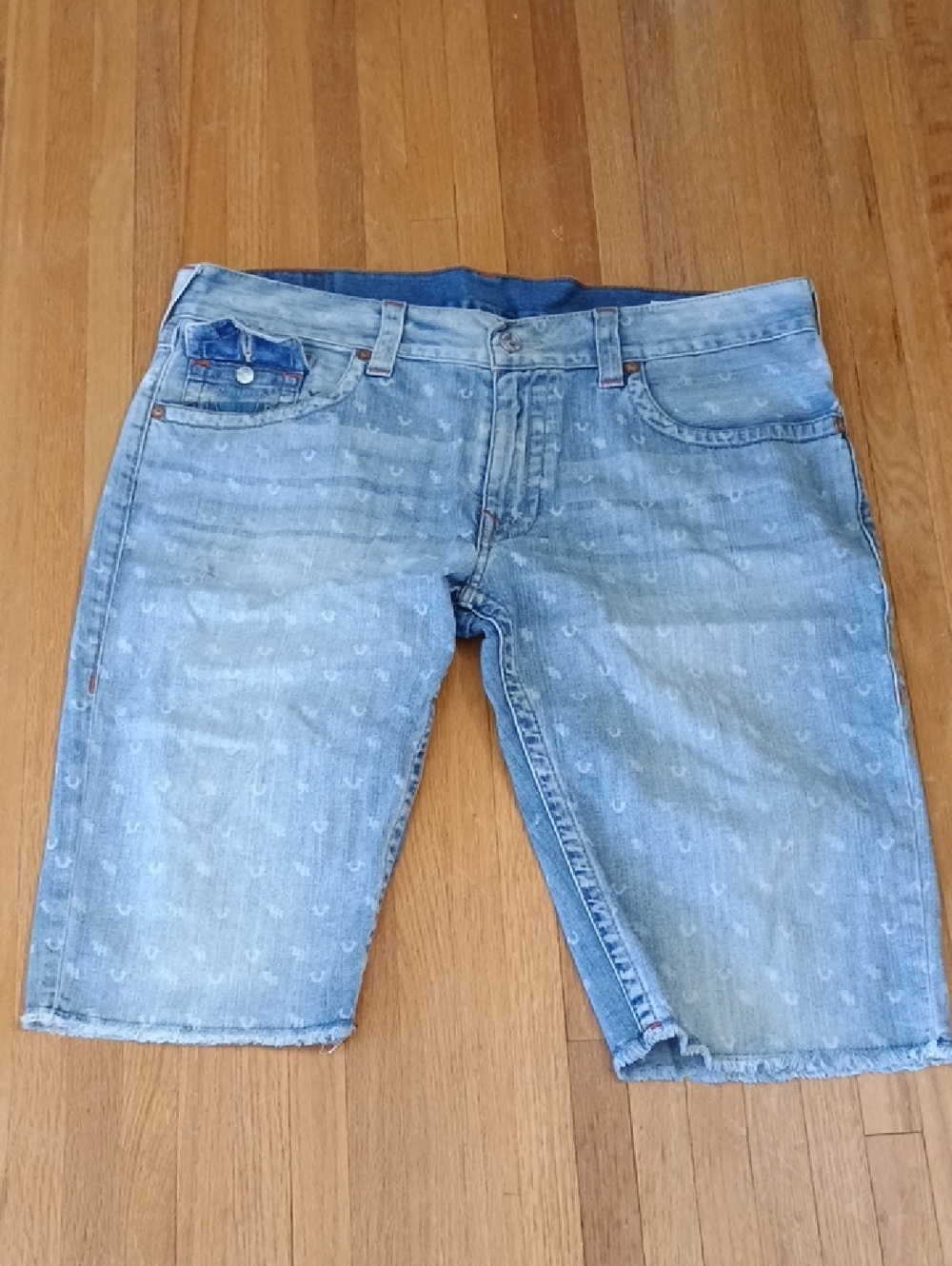 True Religion Light Wash Denim Jean Shorts
